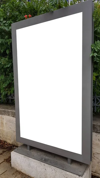 Large Outdoor City Urban White Blank Advertisement Billboard Banner Sign — Stock Photo, Image