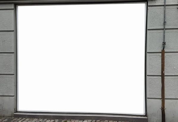 Large Outdoor City Urban White Blank Advertisement Billboard Banner Sign — Stock Photo, Image