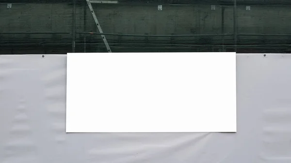 Большая Открытая Городская Белоснежная Реклама Реклама Билборд Знак Макета Изолированный — стоковое фото