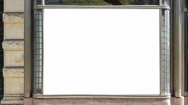 Large Outdoor City Urban White Blank Advertisement Billboard Banner Sign — Stock Photo, Image