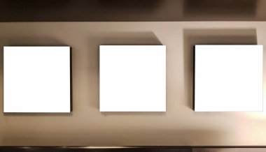 Boş çerçeve boş reklam afiş Poster sahte izole şablon kırpma yolu