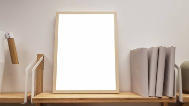 Boş resim çerçevesi boş reklam afiş Poster sahte izole şablon kırpma yolu