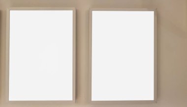 Boş resim çerçevesi boş reklam afiş Poster sahte izole şablon kırpma yolu