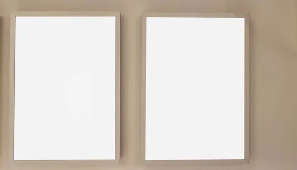 空の図枠空白広告バナー ポスター モックアップ クリッピング パス分離のテンプレート — ストック写真