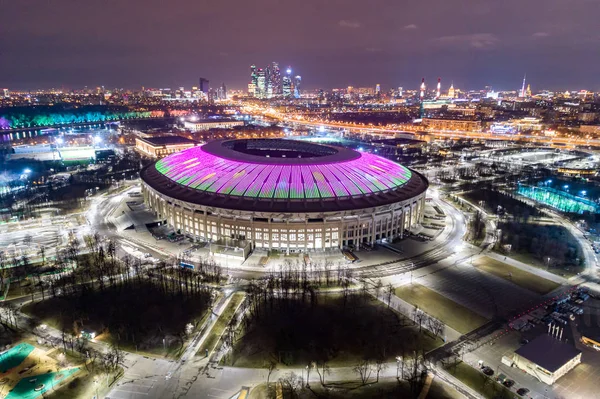 Moskova 'da Luzhniki stadyumunun drone ile çekilen bir havadan görünüm, Rusya, 5 Nisan, 2019