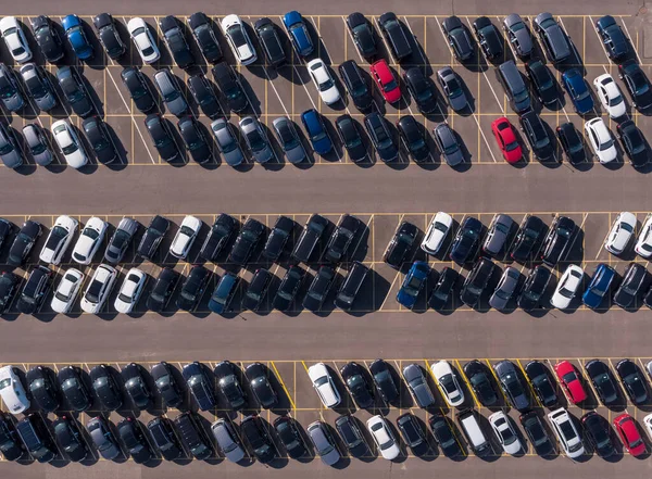 Moszkva Oroszország Szeptember 2019 Aerial View Parking New Cars — Stock Fotó