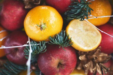 Noel buket. Meyve buketi. Yenilebilir buket.