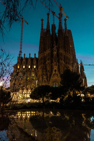 Sagrada Familia Temple Sunset Barcelona — 스톡 사진