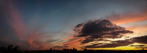 Panorama Evening Sky Scarlet Colors Sunset — Stock Photo, Image