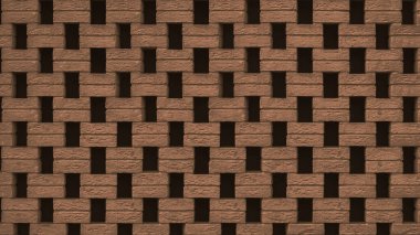 Aralıklarla dekoratif tuğla duvar