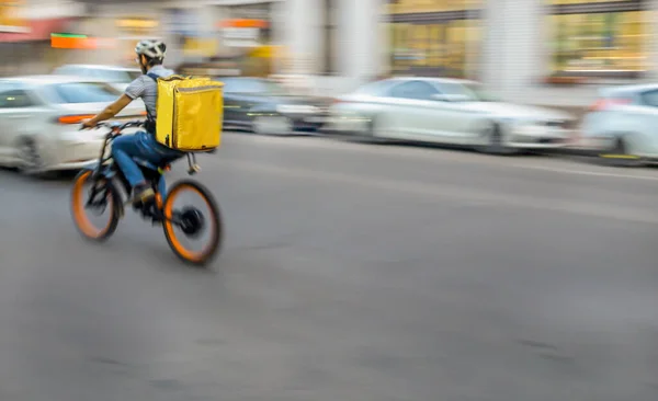 Courier Bike Hurry Deliver Order — Stock Photo, Image