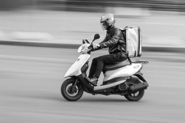 Blur Couriers Carry Out Orders Delivery Goods — Stock Photo, Image