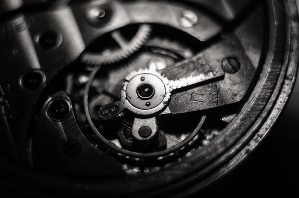 Mechanizm Stare Kieszonkowe Zabytkowe Zegarki Zamknąć Widok Stary Zegar Biegi — Zdjęcie stockowe