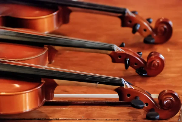 Violino Stile Vintage Fondo Legno — Foto Stock