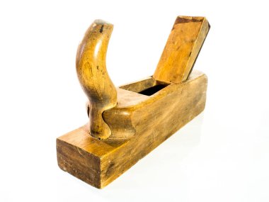 Beyaz arka plan ile eski ahşap jack uçak