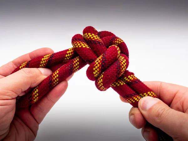 A knot on a climbing rope