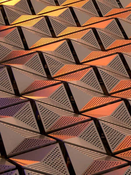 Seamless pattern of metallic geometric cladding in copper colors