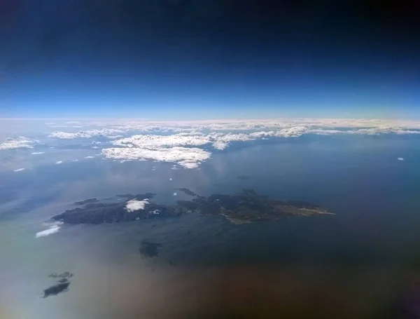 Vue Aérienne Depuis Avion Ciel Les Nuages — Photo