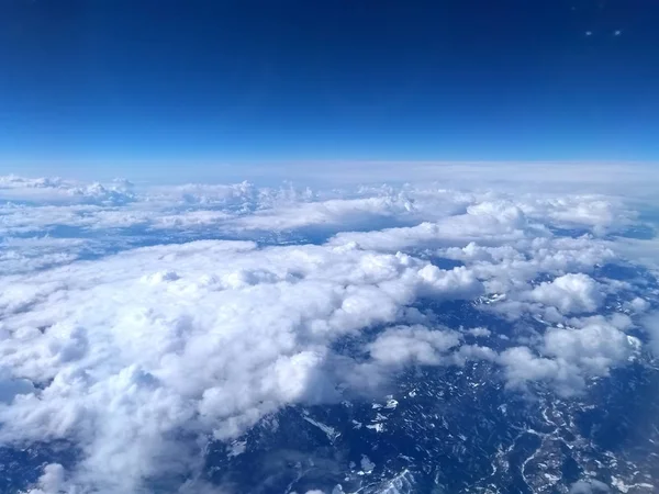 Vzdušný Pohled Roviny Nebe Mraků — Stock fotografie