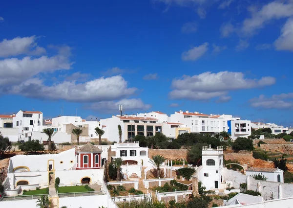 Panoramiczny Widok Gród Białych Domów Ciutadella Menorca Błękitne Niebo — Zdjęcie stockowe
