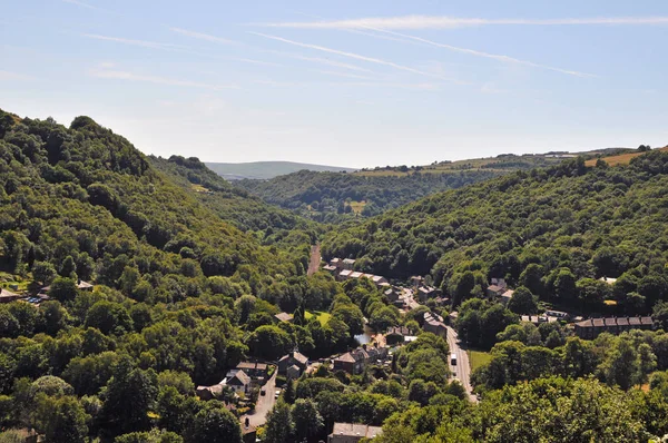 Una Veduta Aerea Della Valle Calder Estate Mostrando Città Ponte — Foto Stock