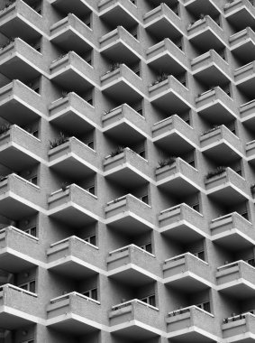 re çok sayıda büyük highrise modern apartman