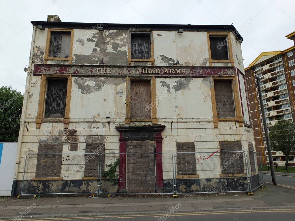 derelict abandoned pub in wakefield england 