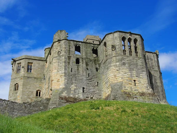 Medieval Walkworth Castle Northumbria Towers Walls Battlements — 图库照片