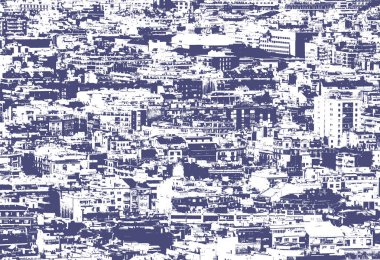 Barcelona panoramik havadan kentsel manzara residentia gösteren