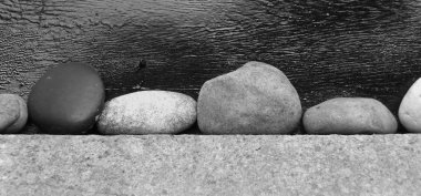 line of pebble stones