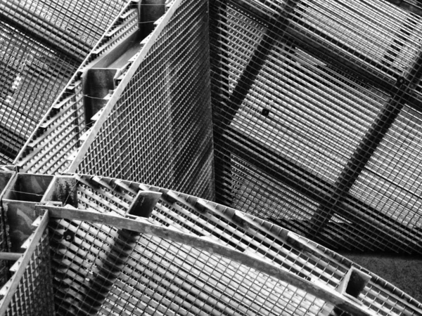 Black White Image Metal Construction — Stockfoto