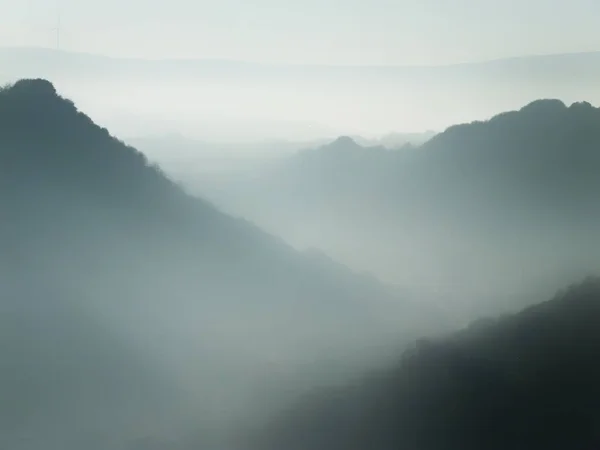 Pennine Colinas Calder Valley West Yorkshire Con Niebla Entre Colinas — Foto de Stock