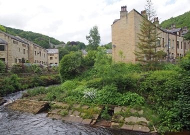 small stream in old city