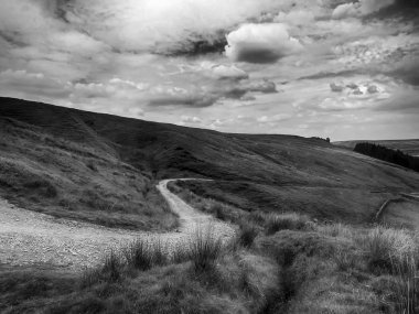 Siyah ve beyaz gökyüzü bulutlu