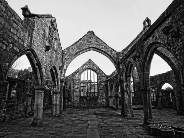 Black White Gothic Ruins — Foto Stock