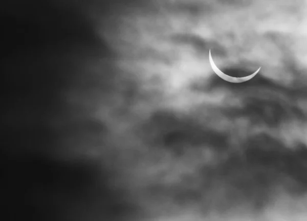 Abstrait Fond Noir Avec Lune — Photo