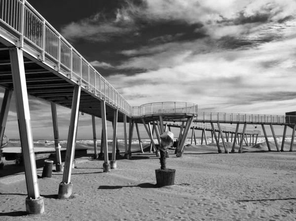 Molo Písečné Pláži — Stock fotografie