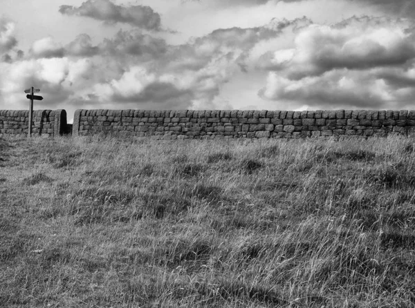 Πέτρινος Φράχτης Στο Χωράφι — Φωτογραφία Αρχείου