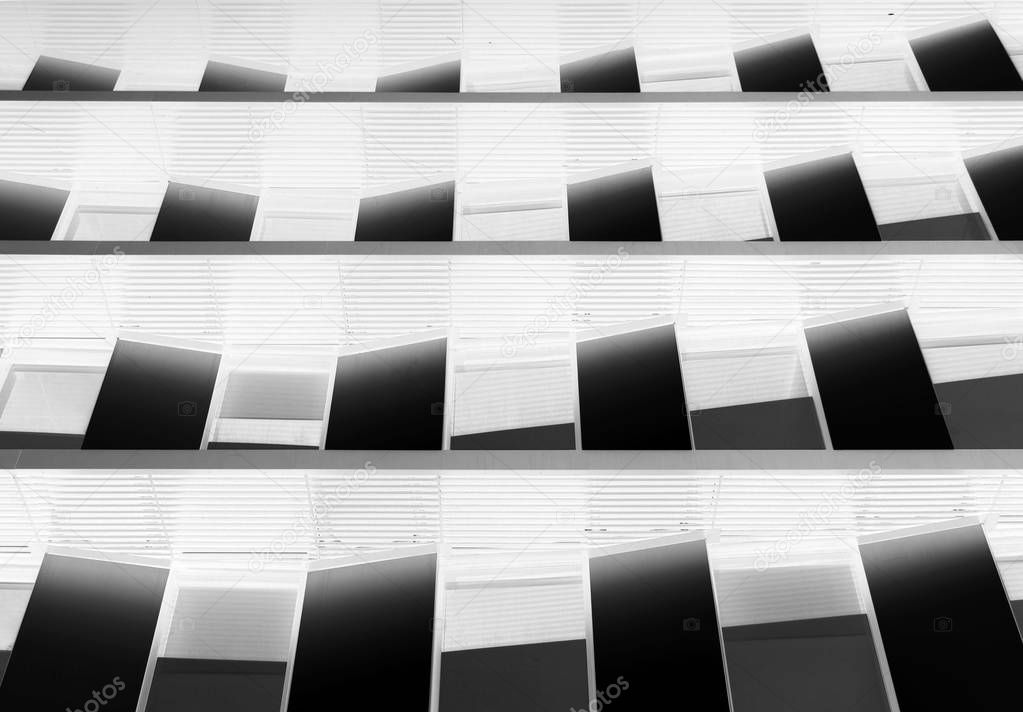 modern futuristic abstract negative image architecture concept background with geometric angled windows