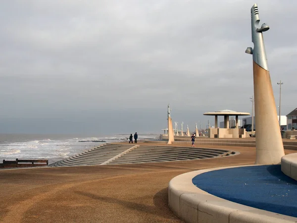 Blackpool Lancashire Velká Británie Března 2020 Lidé Promenádě Při Nábřeží — Stock fotografie