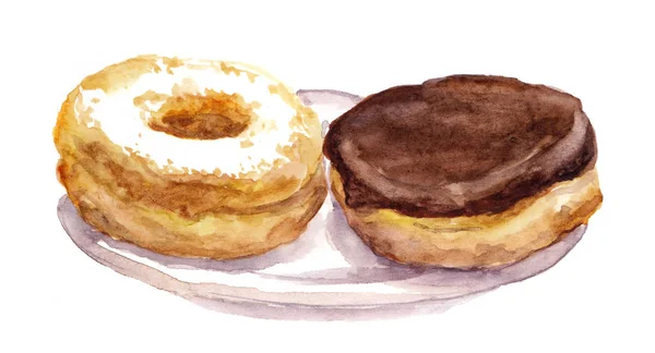 Donuts pintados de acuarela — Foto de Stock