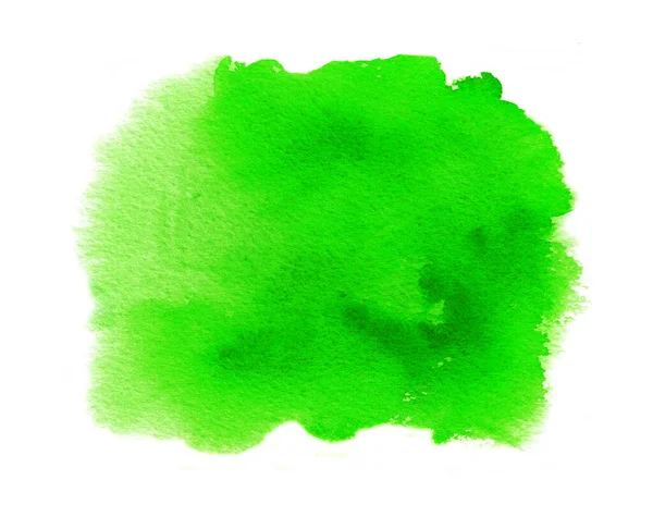 Green watercolour swatch with splash — Stock Photo, Image