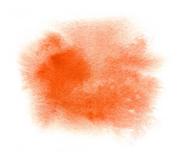 Bright red watercolor stain with wash, brush watercolour paint stroke — Stock Photo, Image