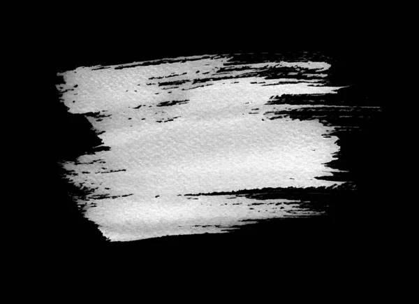 倒转的黑色水彩画背景，白色空间为负。干刷笔划 — 图库照片
