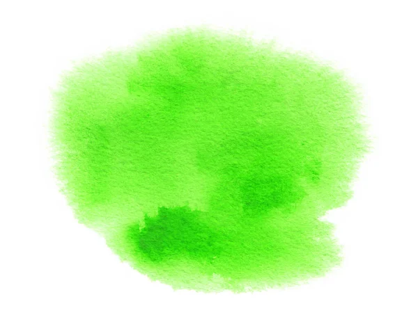 Heldere groene aquarel vlek met aquarelverf beroerte achtergrond voor voorjaar ontwerp — Stockfoto