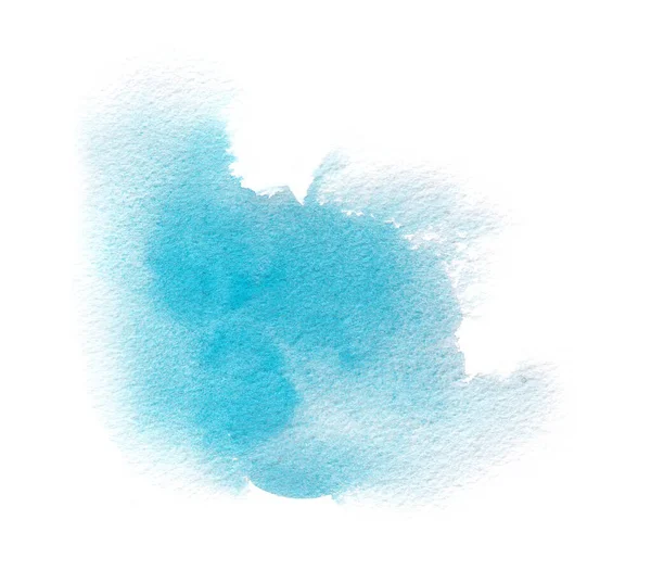 Light blue watercolor texture stain with water color wash, brush strokes — Stock Photo, Image