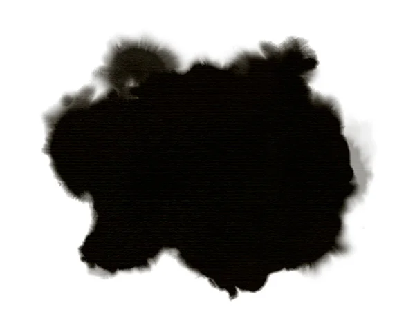 Mancha de fondo de acuarela negra con flujos de líquido y salpicaduras. Mancha acuarela, textura abstracta — Foto de Stock