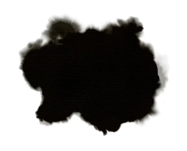 Black aquarelle background stain with liquid flows and splashes. Watercolor spot, abstract texture — Stock Photo, Image