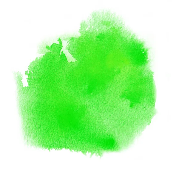 Green watercolor, ink stain with aquarelle paint blotch — Stock Photo, Image