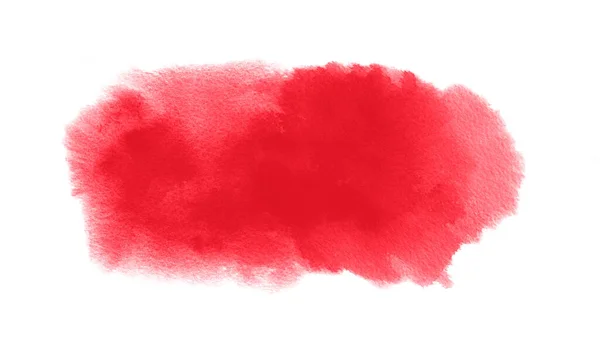 Red watercolor stain with watercolour paint blot, brush stroke for Valentine background — Stock Photo, Image